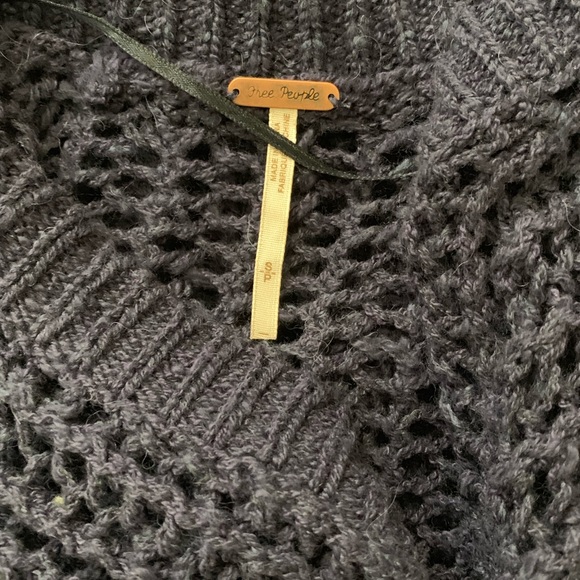 FREE PEOPLE | Chunky Open Knit Navy Blue Cardigan - Picture 8 of 8